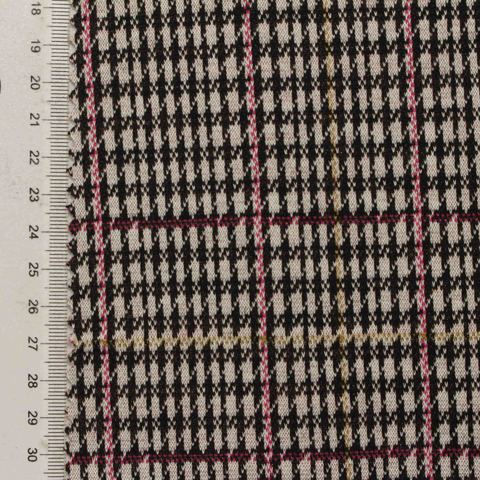 Plaid Polyester Stretch Knit Fabric