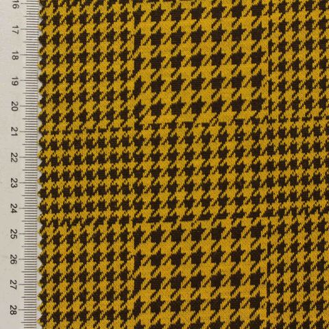 Fine Plaid Washed Polyester Stretch Knit Fabric