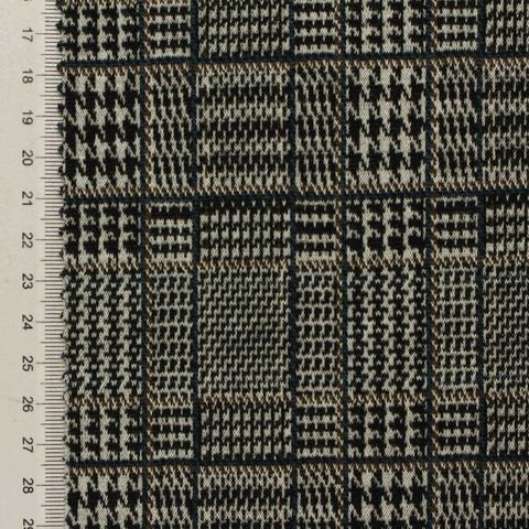 Black Plaid Jacquard, Poly-Viscose