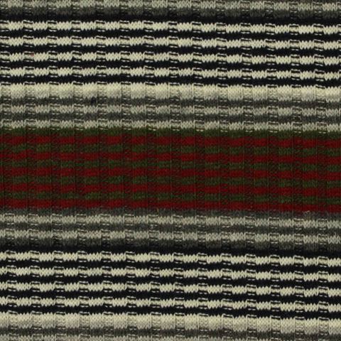 Bold Striped Polyester Viscose Rib Knit Fabric