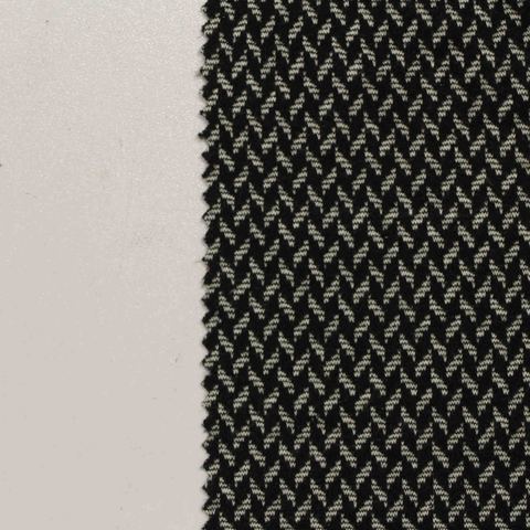 Black Houndstooth Jacquard, Poly-Viscose