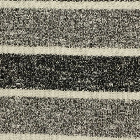 Bold Striped Polyester Viscose Rib Knit Fabric