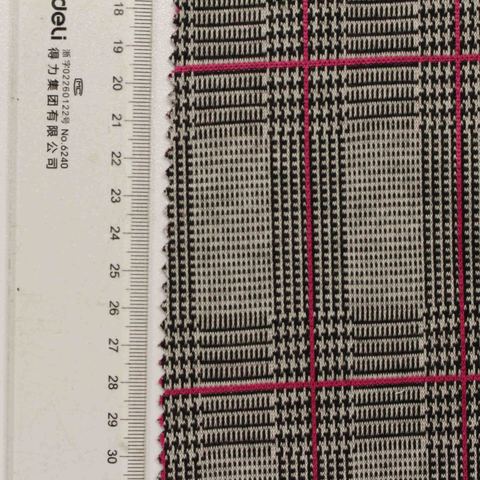 Plaid Polyester Stretch Knit Fabric