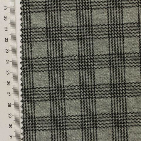 Plaid Polyester Stretch Knit Fabric