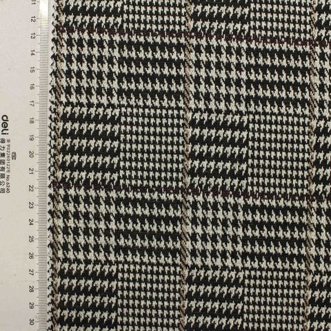 Black Houndstooth Knit, Poly-Viscose, 270 gsm