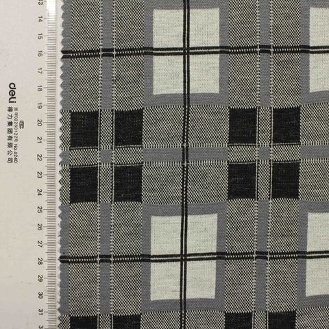 Plaid Polyester Stretch Knit Fabric
