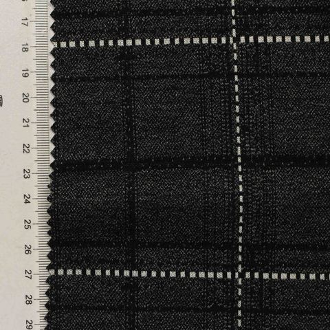 Bold Plaid Viscose Polyester Stretch Knit Fabric