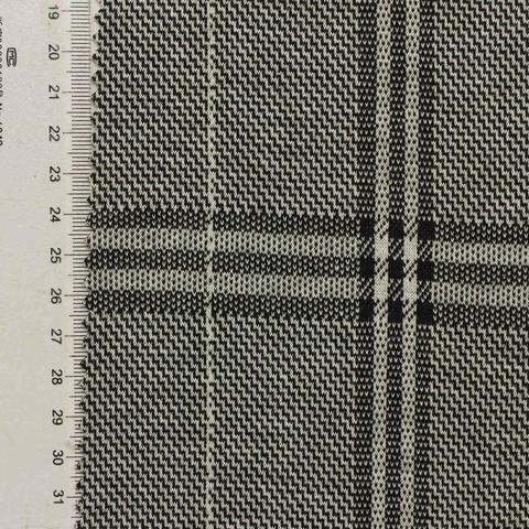 Plaid Washed Polyester Stretch Knit Fabric