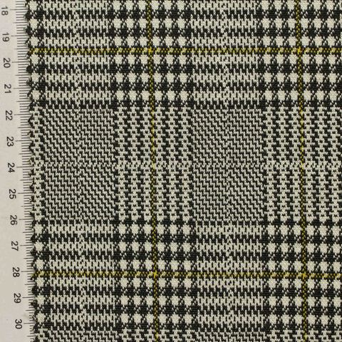 Plaid Washed Polyester Stretch Interlock Knit Fabric