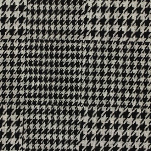 Fine Plaid Polyester Viscose Stretch Knit Fabric