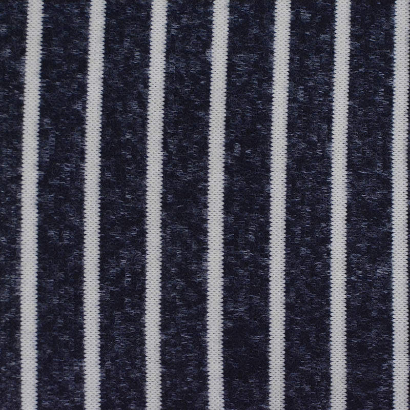 White Vertical-Stripe Chunky Knit, Polyester