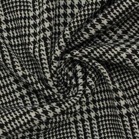Plaid Polyester Viscose Stretch Knit Fabric