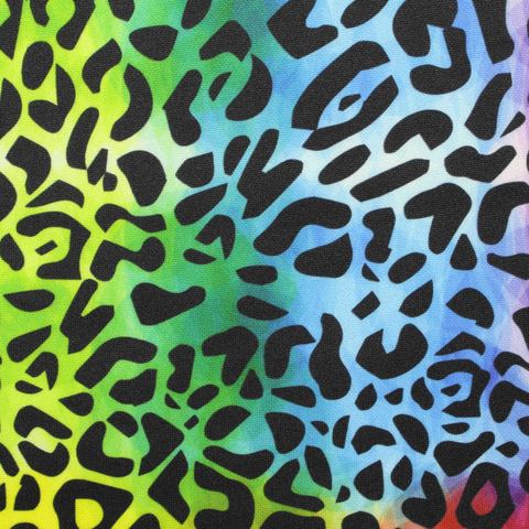 Black Leopard Jersey Knit, Polyester