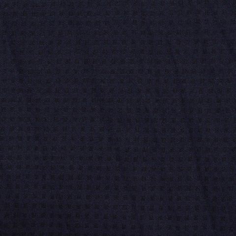 Dark Blue Tone-on-Tone Square Jacquard, Poly-Cotton