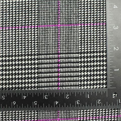 Black Houndstooth Linen-Look, Polyester