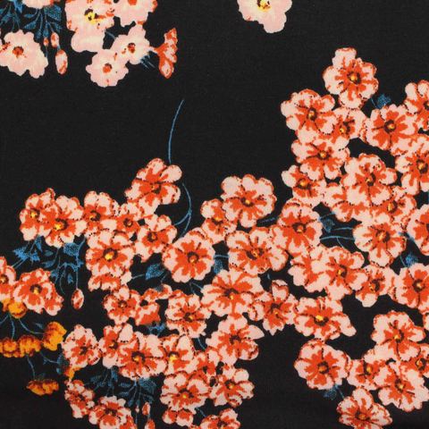 Bold Floral Polyester Stretch ITY Knit Fabric