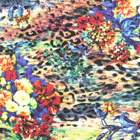 Printed Viscose Nylon Stretch Bengaline Fabric