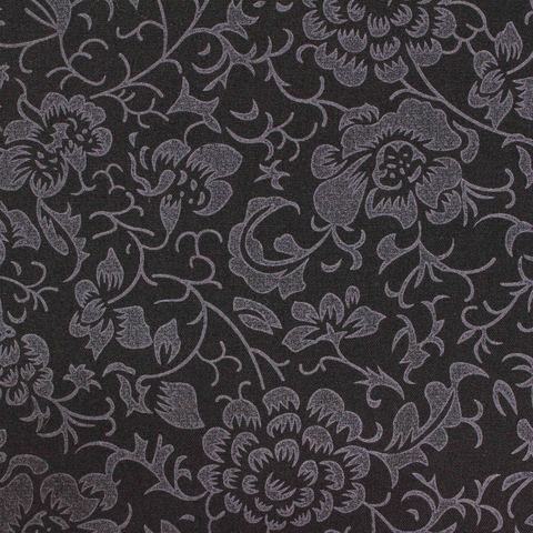 Dark Grey Floral Jacquard, Poly-Viscose, 230 gsm