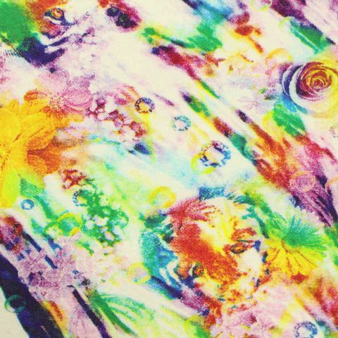 Bold Floral Viscose Nylon Stretch Bengaline Fabric