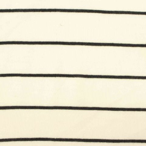 Black Horizontal-Stripe Knit, Poly-Viscose