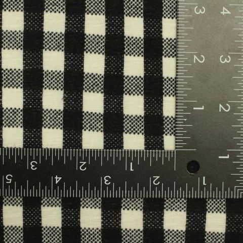 Plaid Polyester Stretch Knit Fabric