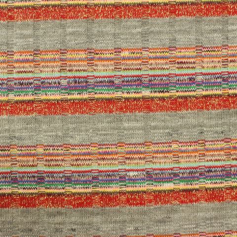 Bold Striped Polyester Viscose Metallic Stretch Knit Fabric
