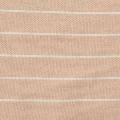 White Horizontal-Stripe Interlock Knit, Viscose-Nylon