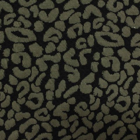 Dark Green Leopard Jacquard, Polyester