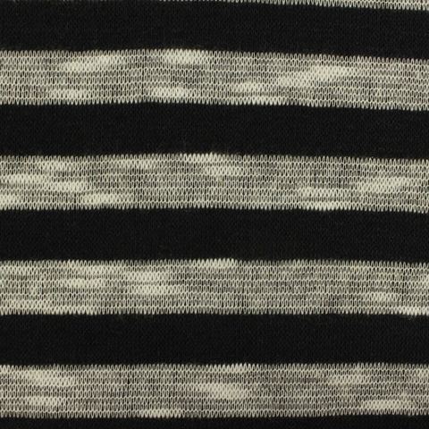 Striped Slub Polyester Cotton Interlock Knit Fabric