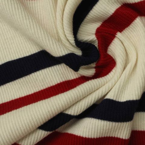 Bold Striped Rib Knit Fabric