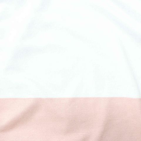White Horizontal-Stripe Jersey Knit, Viscose