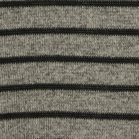 Striped Polyester Viscose Metallic Stretch Knit Fabric