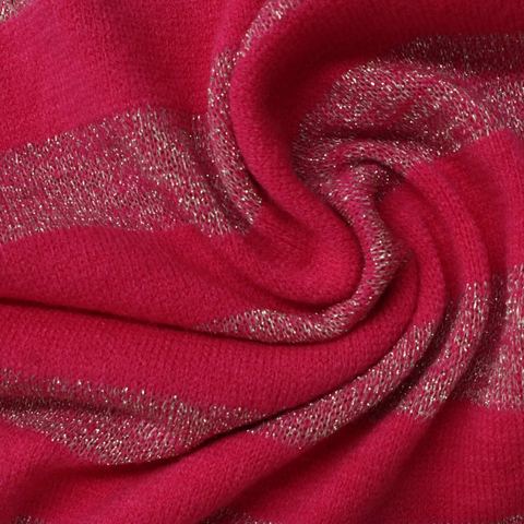 Striped Polyester Metallic Stretch Knit Fabric