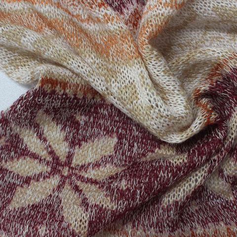 Jacquard Polyester Viscose Stretch Knit Fabric