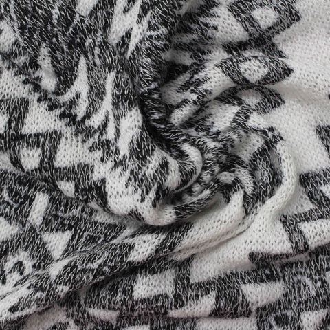 Jacquard Polyester Viscose Stretch Knit Fabric