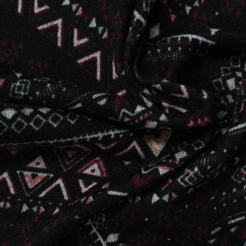 Black Geometric Knit, 180 gsm