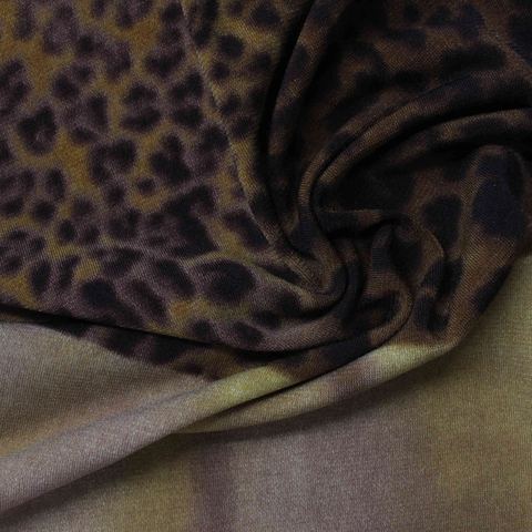 Brown Leopard Knit, Polyester, 206 gsm