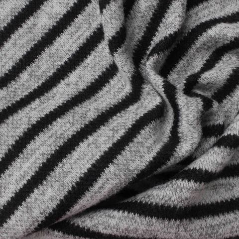 Striped Polyester Viscose Stretch Knit Fabric