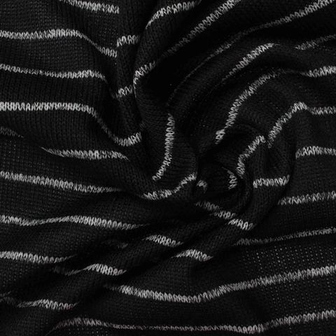 Fine Striped Polyester Stretch Knit Fabric