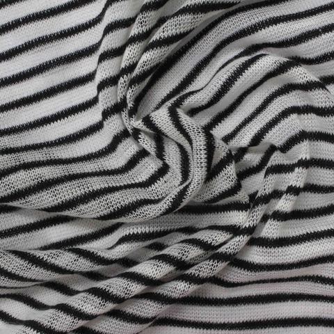 Striped Polyester Viscose Knit Fabric
