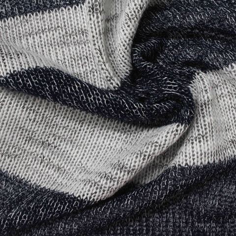 Bold Striped Polyester Viscose Stretch Knit Fabric