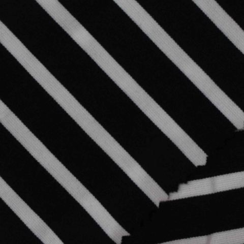 Striped Nylon Viscose Stretch Knit Fabric