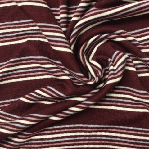 Striped Viscose Stretch Knit Fabric