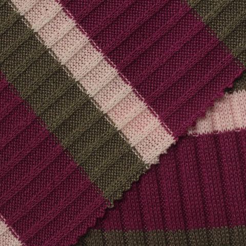 Bold Striped 100% Polyester Rib Knit Fabric
