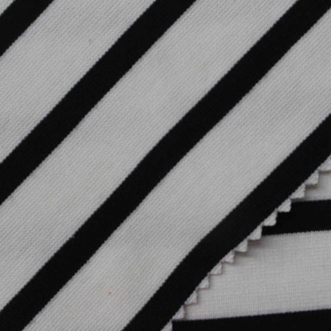 Striped Viscose Stretch Knit Fabric