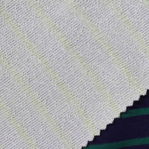 Striped Polyester Cotton Stretch Velvet Fabric