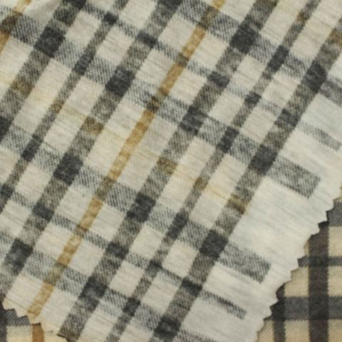 Plaid Polyester Viscose Knit Fabric