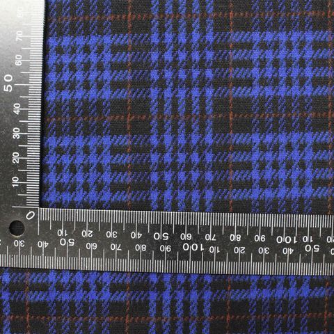 Bold Plaid Brushed Polyester Stretch Knit Fabric