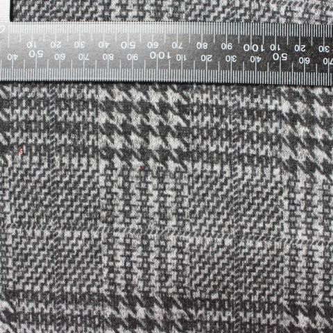 Plaid Brushed Polyester Viscose Stretch Knit Fabric