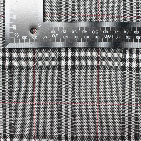 Plaid Viscose Polyester Stretch Knit Fabric